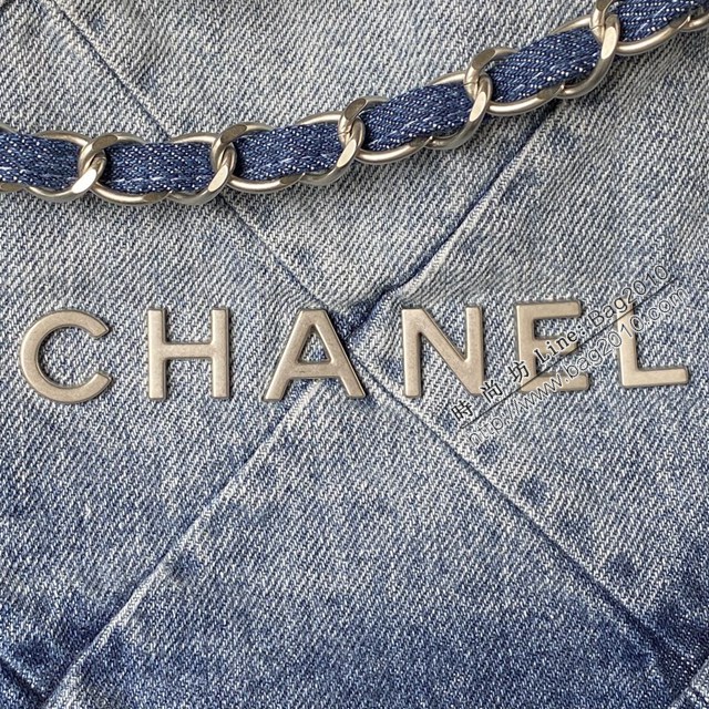Chanel專櫃新款鏈條女包 香奈兒火爆22bag牛仔系列購物袋AS3260 djc6041